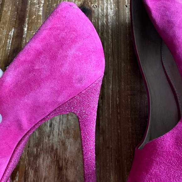 Brian Atwood FLORENCIA pink suede with glitter heels - Picture 6 of 12